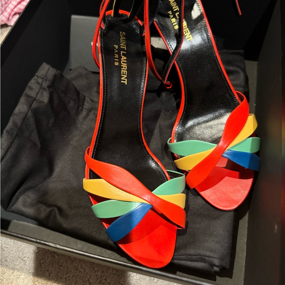 YSL rainbow heels 39 saint laurent authentic